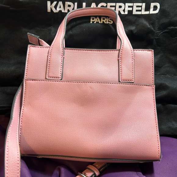 NWT Karl Lagerfeld Paris Pink with Gold Cross Body. Did anyone say Barbie Core - Picture 3 of 9